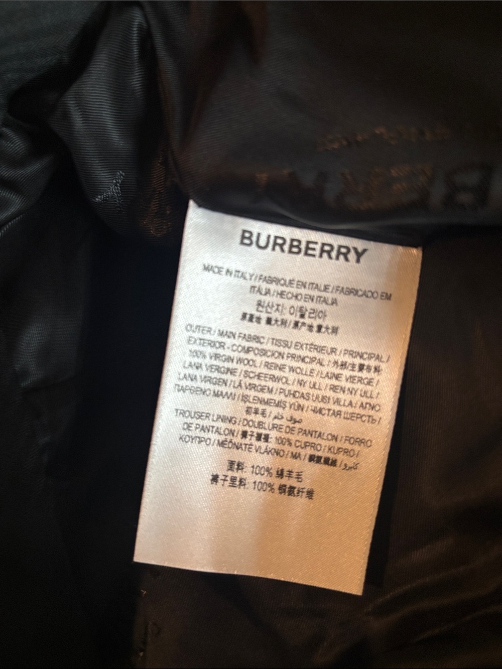 Burberry Wool Black Cropped Dress Pants for Women - Picture 11 of 12